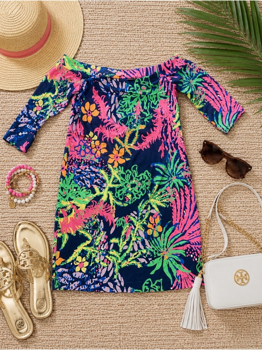 Lilly Pulitzer Laurana Dress | Indigo All a Glow | Off Shoulder